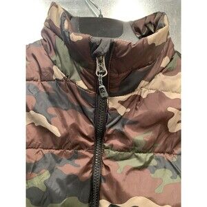 Camo Vest Swiss Tech Green Puffer Jacket S/CH 34/36 Full Zip w/Snap Pockets